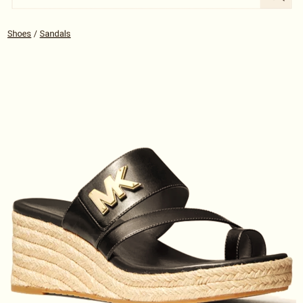 Michael Kors 6 1/2 black and gold mk